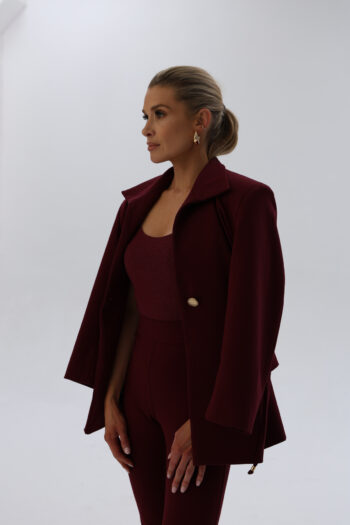 Marynarka Burgundy oversize maxi