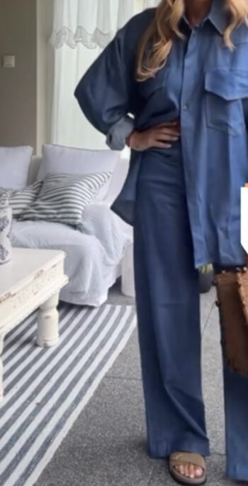 Spodnie zwiewne w kolorze Jeans
