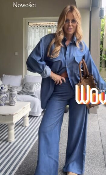 Spodnie zwiewne w kolorze Jeans