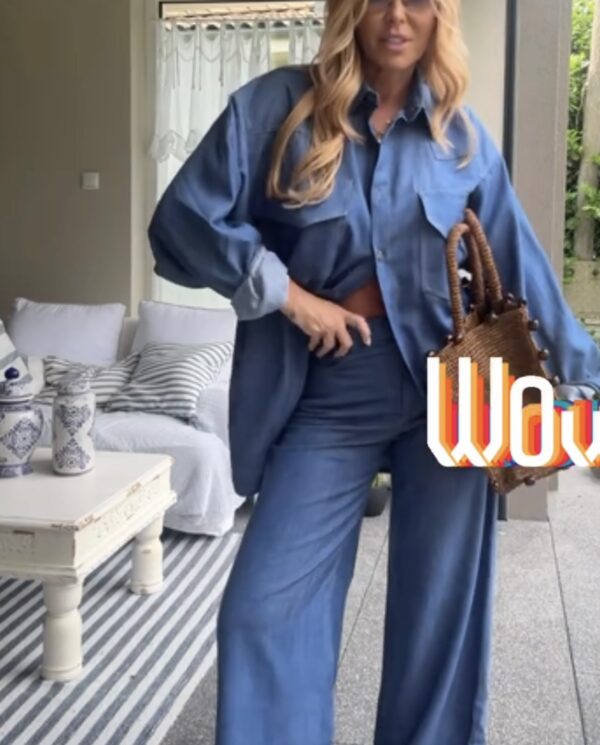 Spodnie zwiewne w kolorze Jeans