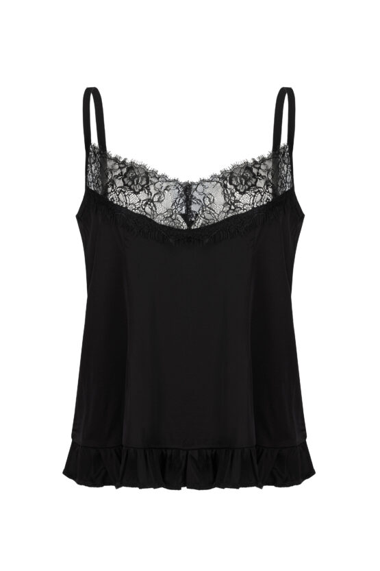 Bluzeczka z falbanką VELVET Black