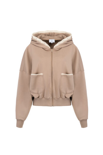 Bluza dresowa oversize rozpinana Latte